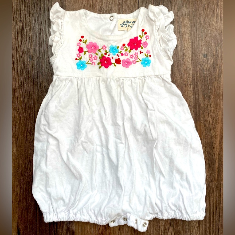 Baby Girl Embroidered Romper